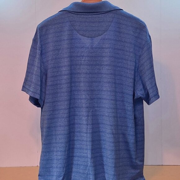NWOT - Haggar Men’s Performance Large Polo Shirt, Heather Blue - Picture 2 of 4